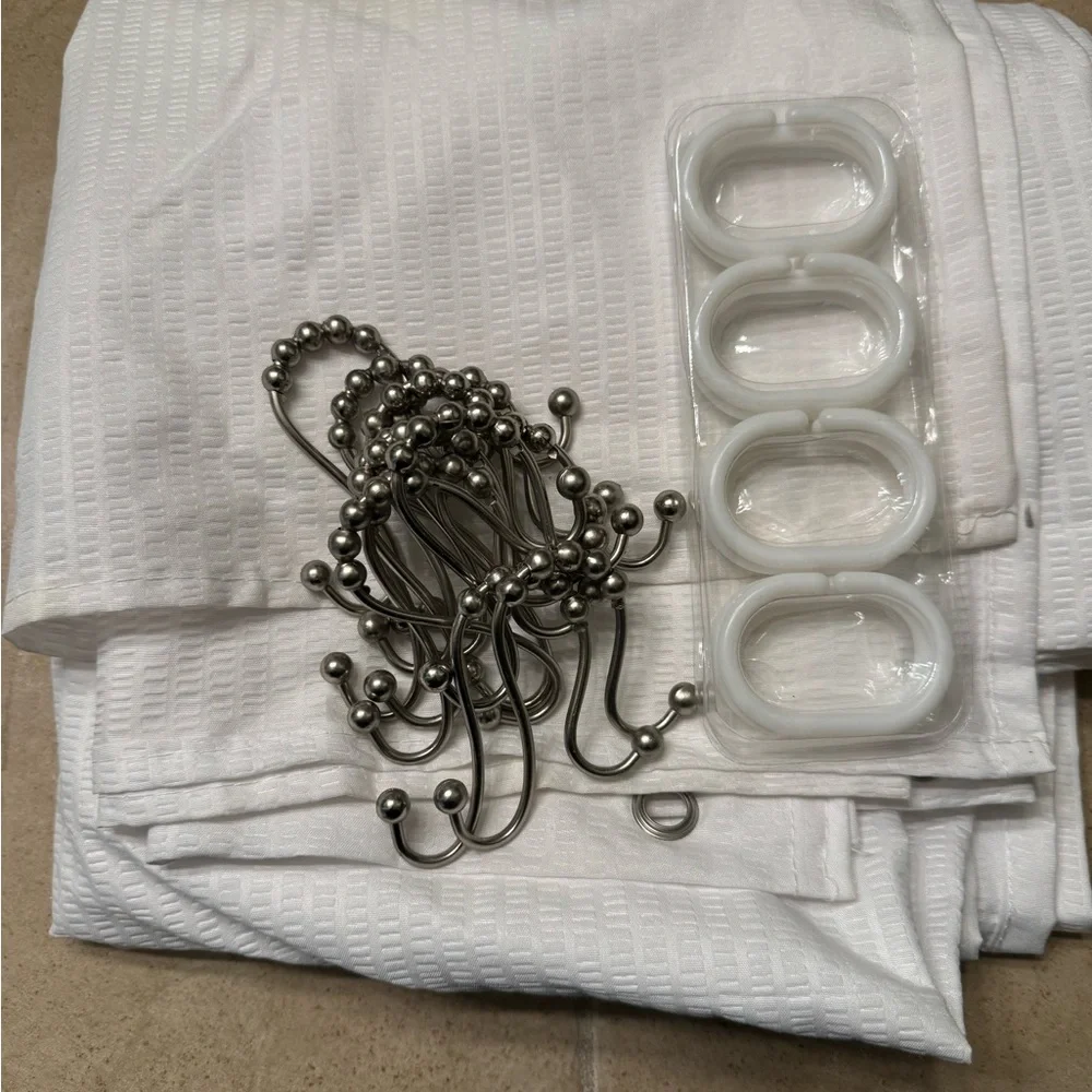 Shower Curtain + Hooks